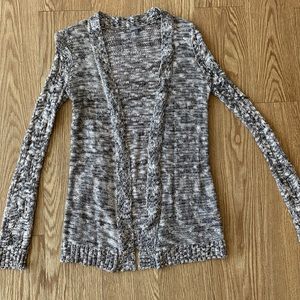 Black and white knit cardigan